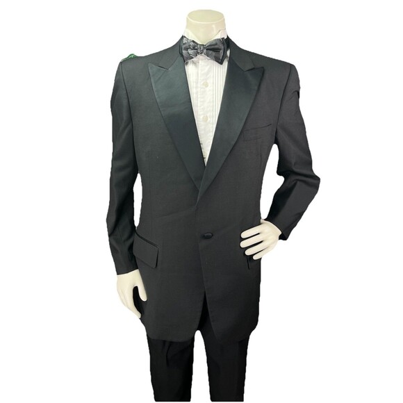 Christian Dior Tuxedo Jacket Vintage Suit Blazer Playboy Smoking Coat Mens 42L - Picture 3 of 12